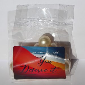 White pearl bath oil beads 25 pack front product photo